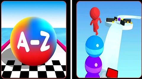 🌈💙 AZ Run 🆚 Stack Rider - MAX LEVEL Gameplay iOS,Android Walkthrough Pro Mobile Game Videos