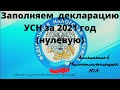 Заполняем и отправляем нулевую декларацию УСН за 2021 год за 5 минут