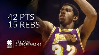 Magic Johnson 42 pts 15 rebs vs Sixers 1980 Finals G6