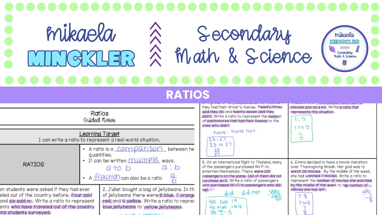 Ratios Guided Notes Lesson | 6th Grade Math - YouTube