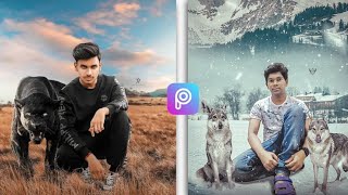 #picsart #picsartediting #picsarteditingtautorial Winter Wolf Photo Editing Tautorial PicsArt || screenshot 5