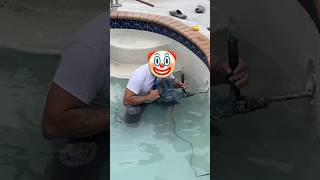 new pool repair technique just dropped 😬🤡⚡️  #swimmingpool #poolrenovation#poolrepair