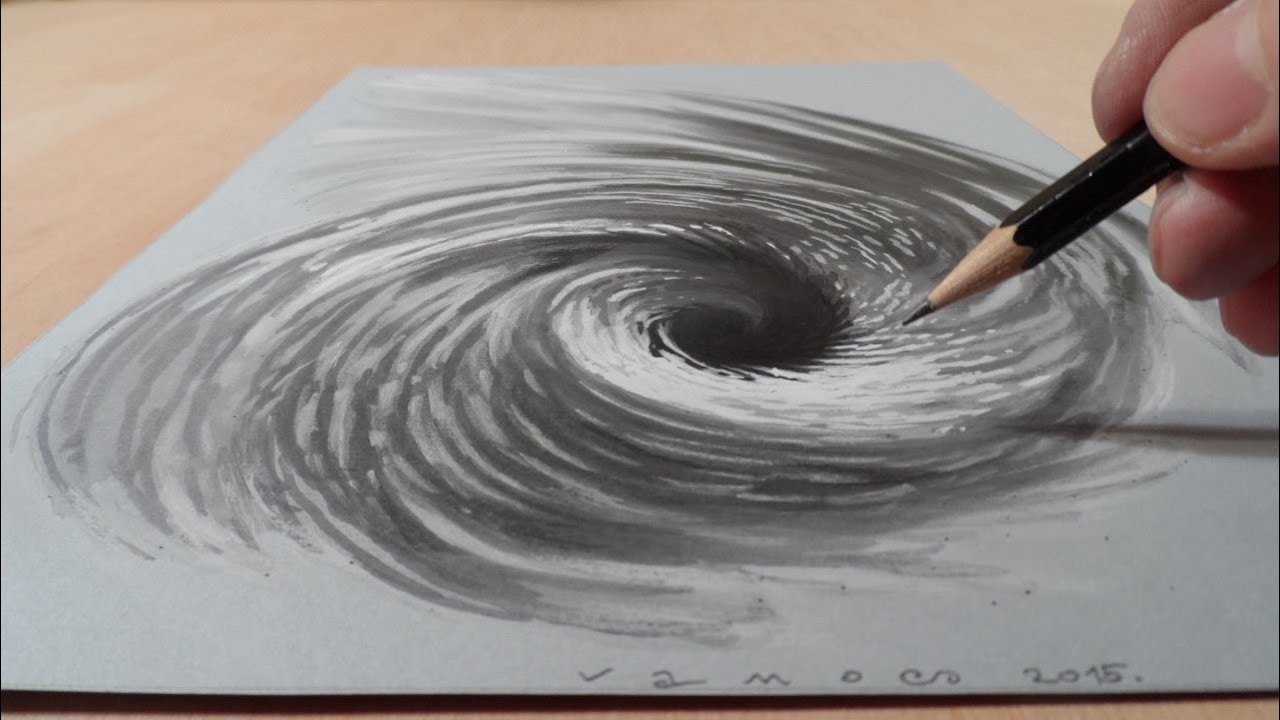 Drawing 3D Vortex How to Draw Hole Illusion 3D Trick