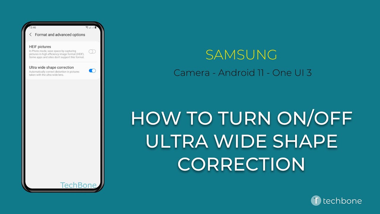 How to Turn On/Off Ultra wide shape correction Samsung Camera