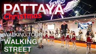 Night Christmas Pattaya Thailand 🎄 Walking Street. Walking Tour 2022.