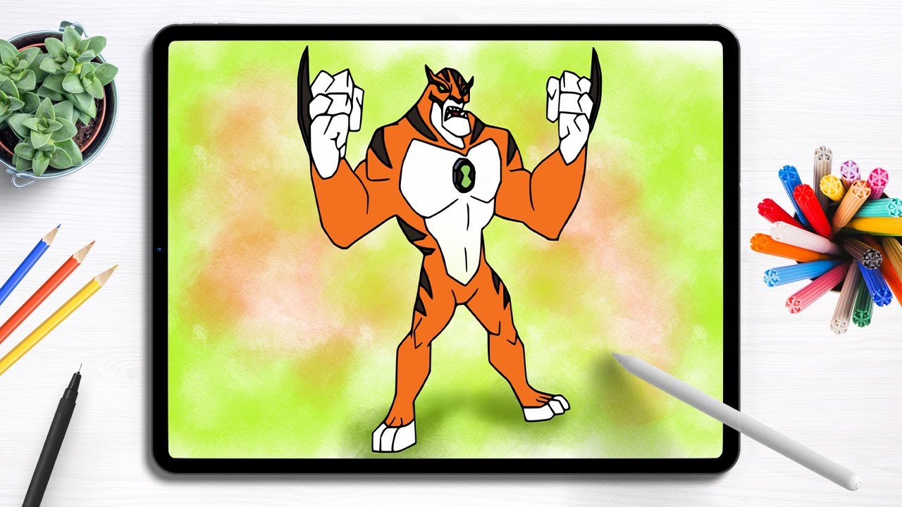 How to color Cartoon Character - Rath from Ben 10