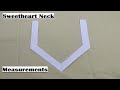 Sweetheart Neck Cutting on Bukram/Canvas || Measurements for Perfect Sweetheart Neck Design