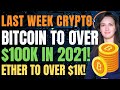 Bitcoin to Over $100k in 2021! (Ether to Over $1k!) - Last Week Crypto