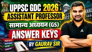 Uppsc Gdc Assistant Professor Answer Key 2026  Uppsc Gdc Assistant Professor Gs Answer Key 2026