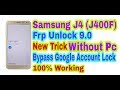 Samsung J4(J400F) 9.0 Frp Unlock Without Pc||New Trick||Bypass Google Account Lock 100% Working