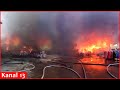 Footage of strong fire covering an area of ​​2,300 square meters in Moscow