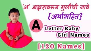 अ(A)अक्षरावरुन मुलींची नावे अर्थासहित/A Varun Mulinchi Nave/A letter baby girl names