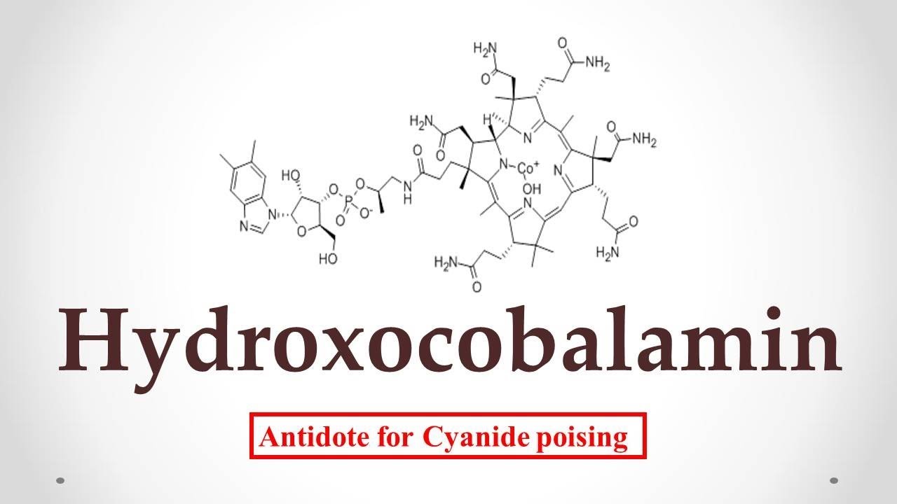 Hydroxocobalamin uses, antidote effects against cyanide, mechanism