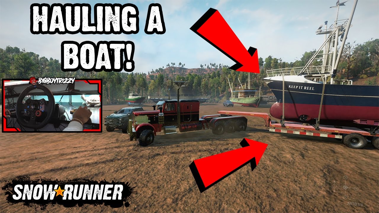 Hauling a BOAT Through the Mud 😬 | SnowRunner Co-Op Gameplay
