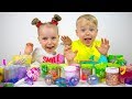 Gaby and Alex mixing slime - Satisfying Slime video