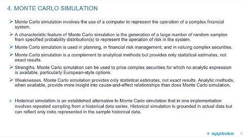 compare Monte Carlo simulation and historical simulation.