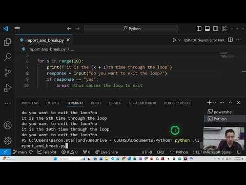 python imports and break statements - YouTube