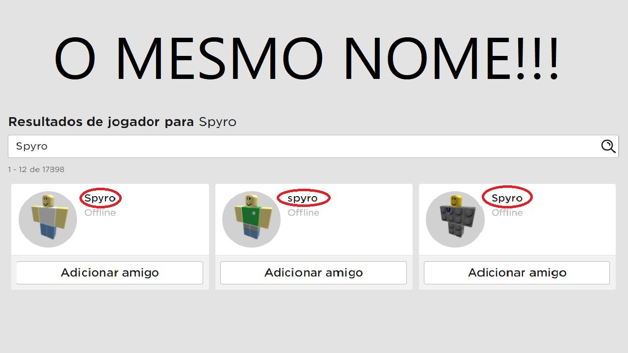 Eles Tem O Mesmo Nome No Roblox Youtube - contas de roblox abandonadas com robux 2020