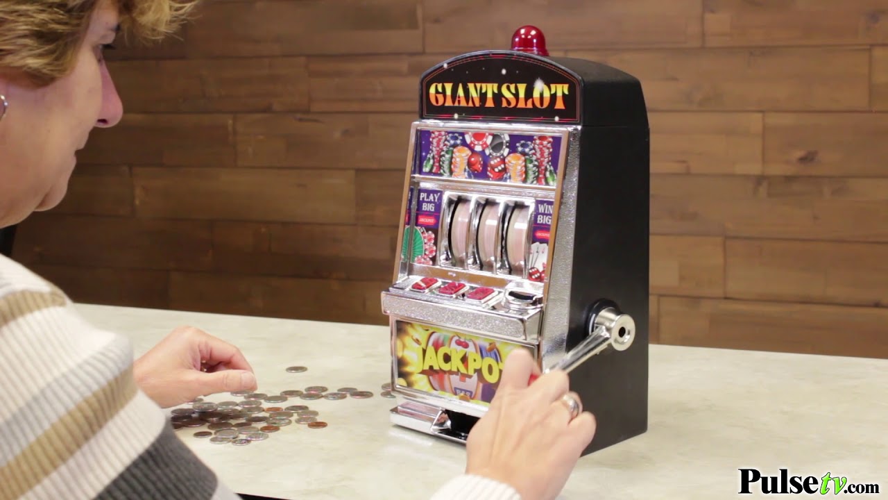 Jumbo Slot Machine Bank Replication Casino Game Room Play Sound Flashing Jackpot 