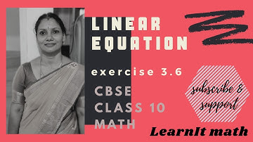 Pair of Linear Equation in Two   Variables |Exercise 3.6 | Class 10 |NCERT| CBSE