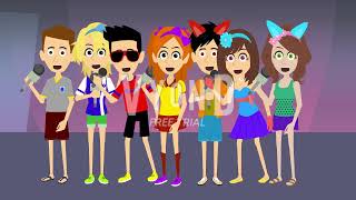 Adrian, Ashley, Sebastian, Hannah, Roberto, Priscilla And Jessica Slider Singing Im Good Blue