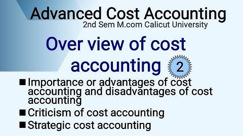 Advanced Cost Accounting 2nd sem M.com Calicut University