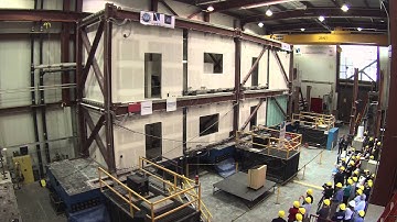 University of Nevada, Reno simulates earthquake on two-story building; tests nonstructural systems