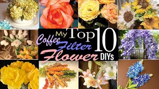 My Top 10 Coffee Filter Flower DIYs