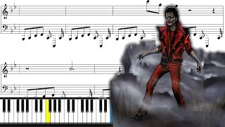 MICHAEL JACKSON / THRILLER / PIANO TUTORIAL / PARTITURA