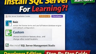 #SQLServerInstallation 2025 free enterprice develeloper edition installagion process for learners