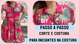 Vestido De Viscose Soltinho Com Gola E Botões Diy Fácil Sem Molde 