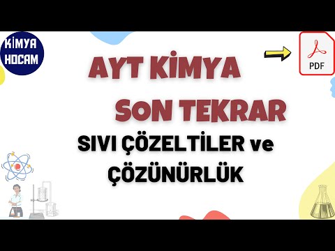 AYT Kimya Son Tekrar|Sıvı Çözeltiler ve Çözünürlük |AYT|TYT|YKS| KİMYA HOCAM