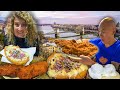 Street food in budapest hungary   monster hungarian pork schnitzel  best lngos in budapest