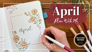 PLAN WITH ME!🌺| April Bullet Journal Set Up | Trying the Original BuJo Method + Peony Theme