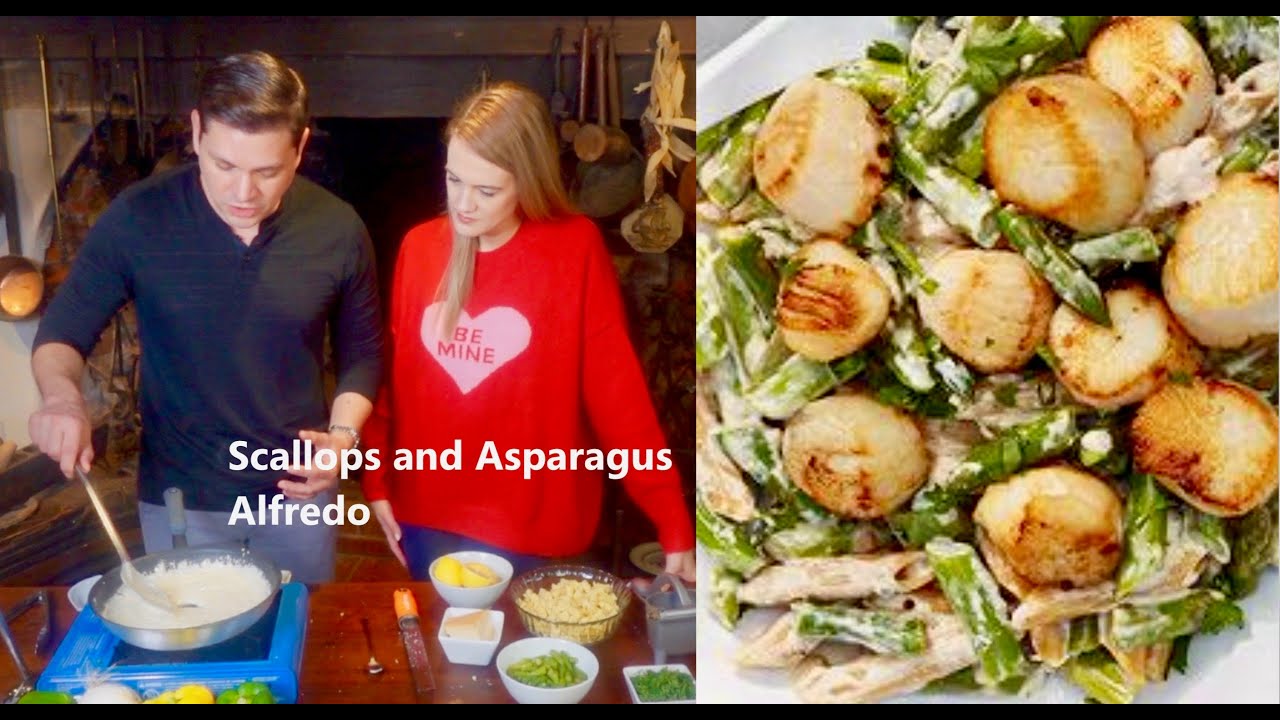 Scallops and Asparagus Alfredo YouTube