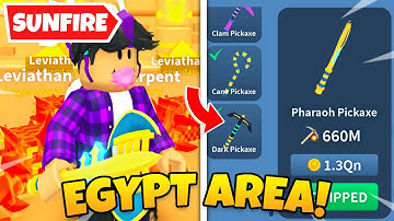 New EGYPT Update, New SUNFIRE Crafting, New Pets & PICKAXES In Mining Clicker Simulator! (Roblox)