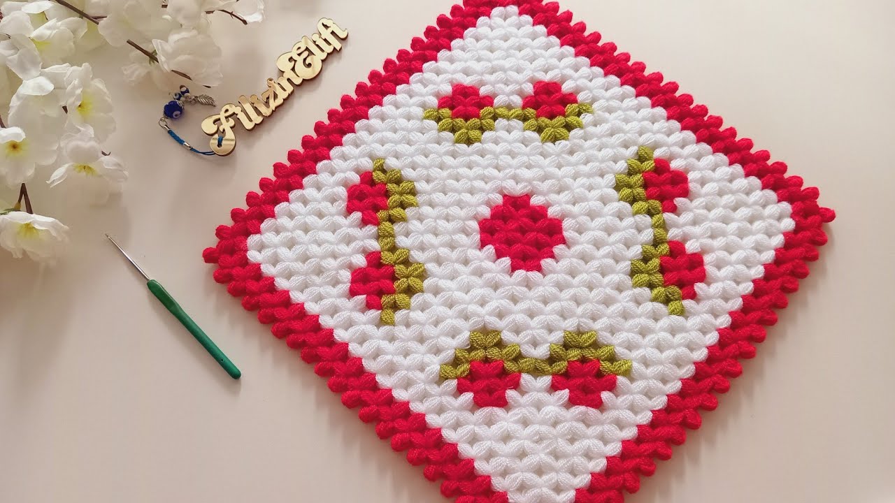 ✅️2026 YENİ TASARIM ✅️İKİ SAATTE ÖREBİLECEĞİNİZ MUHTEŞEM KARE LİF MODELİ #filizinelifi 