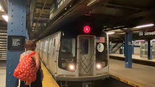 NYC Subway: Lefferts Blvd Bound R160 A Train @ 59th St - Columbus Circle