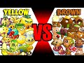 Team BROWN vs YELLOW - Who Will Win? - PvZ 2 Team Plant Vs Team Plant