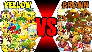 Team BROWN vs YELLOW - Who Will Win? - PvZ 2 Team Plant Vs Team Plant