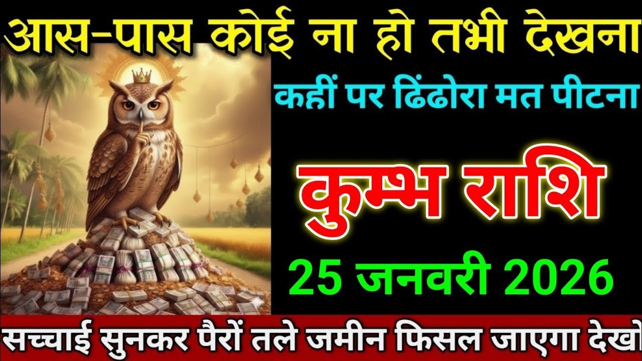 कुंभ राशि वालों आज 25 जनवरी 2026 दिन रविवार आस-पास कोई ना हो तभी देखना कहीं पर ढिंढोरा मत पीटना
