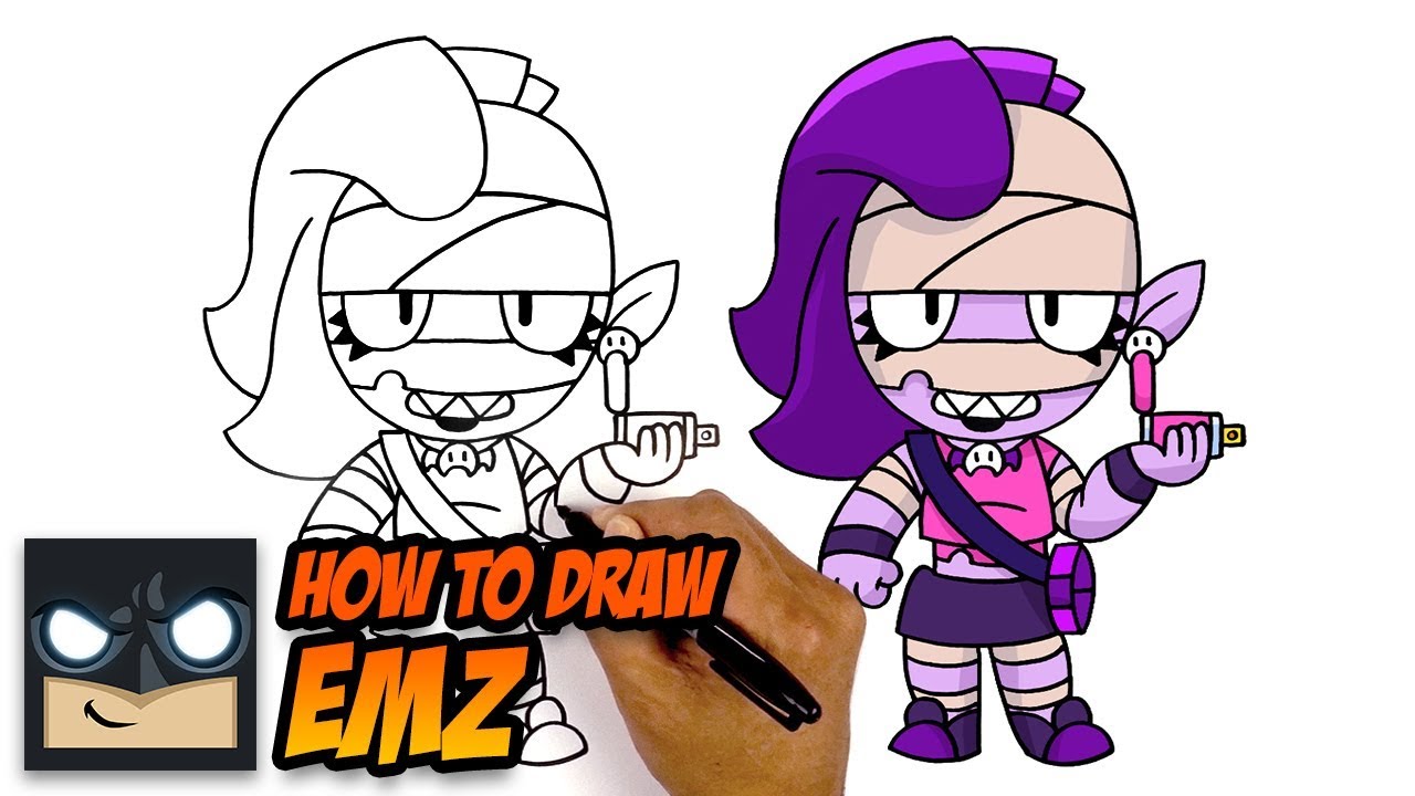 How To Draw Emz Brawl Stars Youtube - emz desenho brawl stars