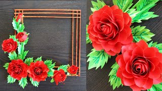 Paper Flower Wall Hanging- Easy Wall Decoration Ideas - News Paper Craft - Paper Craft