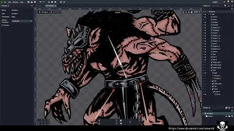 Boneripper Character - Rigging and animation with DragonBones