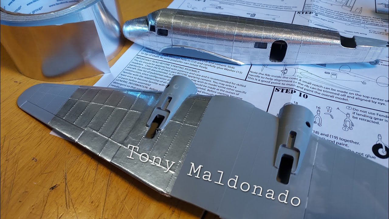 How to use aluminum tape to skin the wings of aircraft..