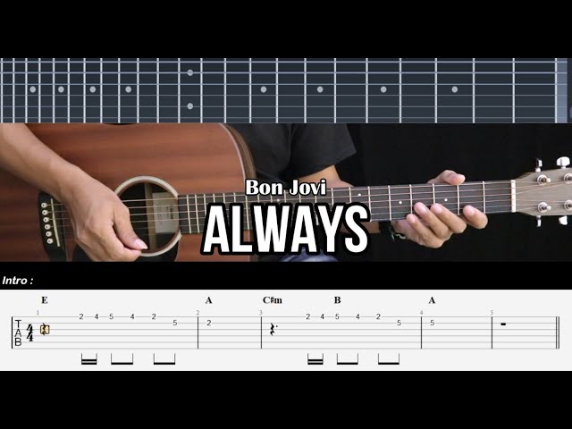 Always - Bon Jovi | EASY Guitar Tutorials TABS - Guitar Lessons class=