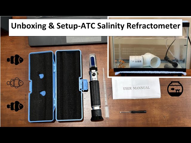 ATC Portable Salinity Refractometer 0–100 ppt Salinity Tester product video preview
