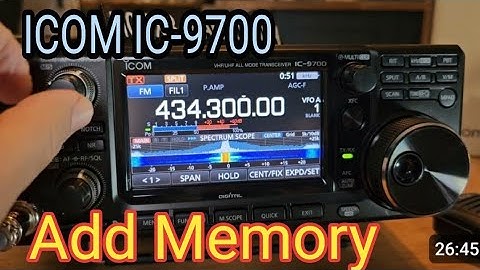 ICOM IC-9700 Add  Repeater Memory & Tag