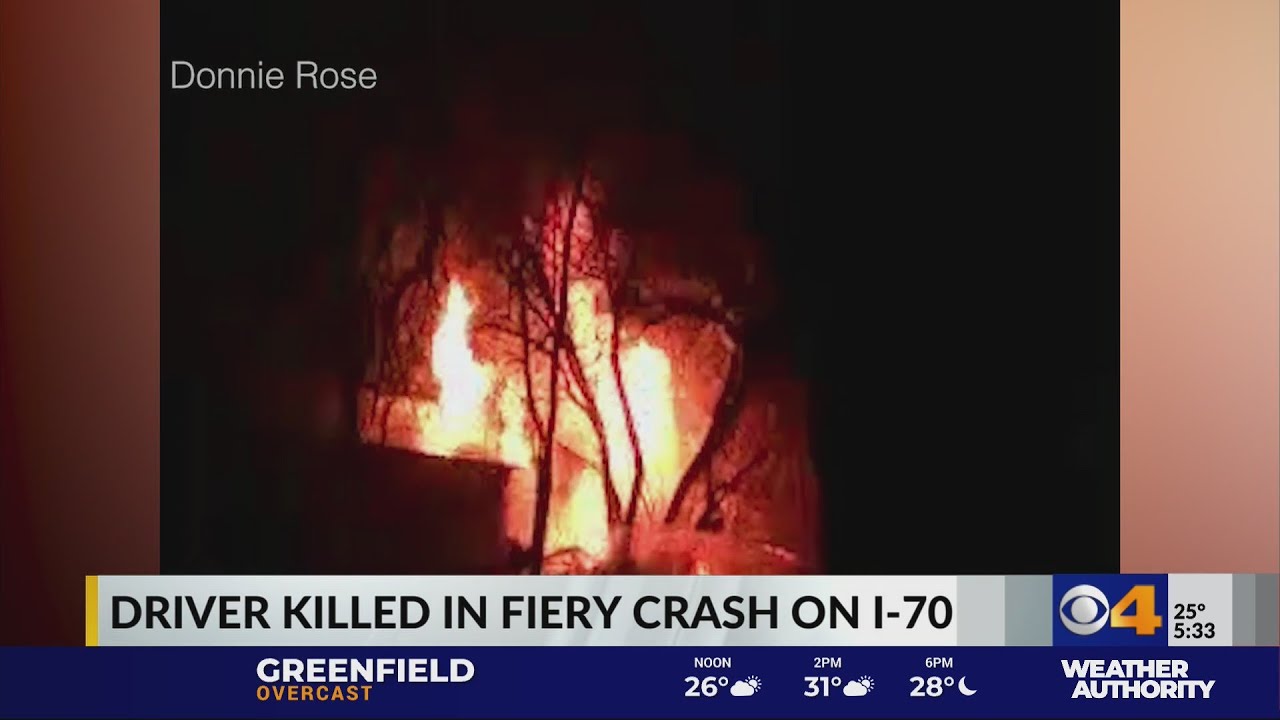 Driver killed in fiery wrong-way crash on I-70 - YouTube