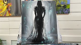 How To Paint “LADY OF THE STARS” acrylic tutorial